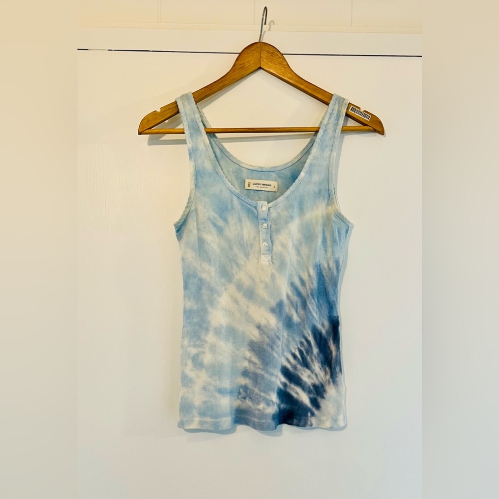 Lucky Brand Blue Tie-Dye Tank